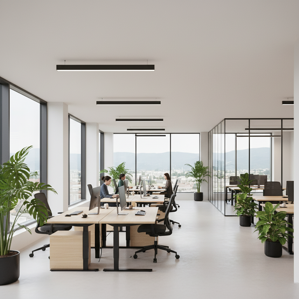 Aménagement d'un espace de travail tertiaire moderne par BTCE à Belfort